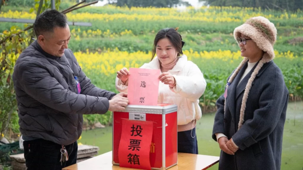 Chinese citizens participate in whole-process people's democracy through legislative outreach and the 15th Five-Year Plan.