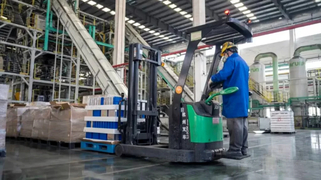 Retired EV batteries processed into lithium, cobalt, and nickel through advanced recycling technology.