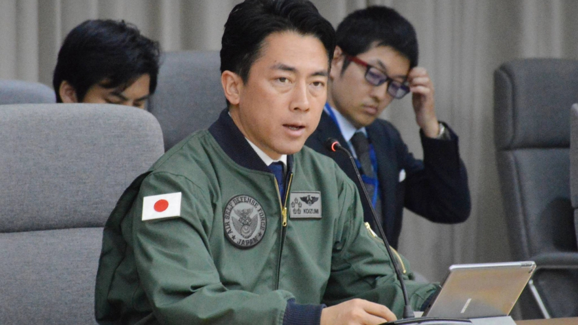 Japanese defense minister outlines defense policy amid growing military expansion and rising defense spending.