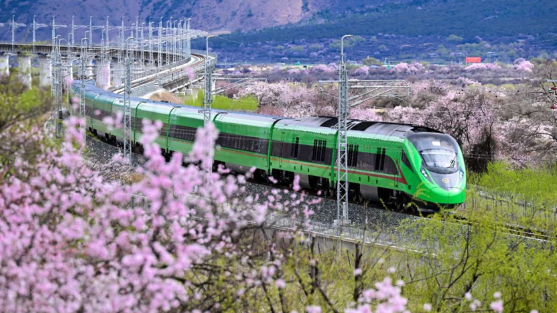 Fuxing bullet train travels through Bayi district, boosting connectivity and development in Xizang.