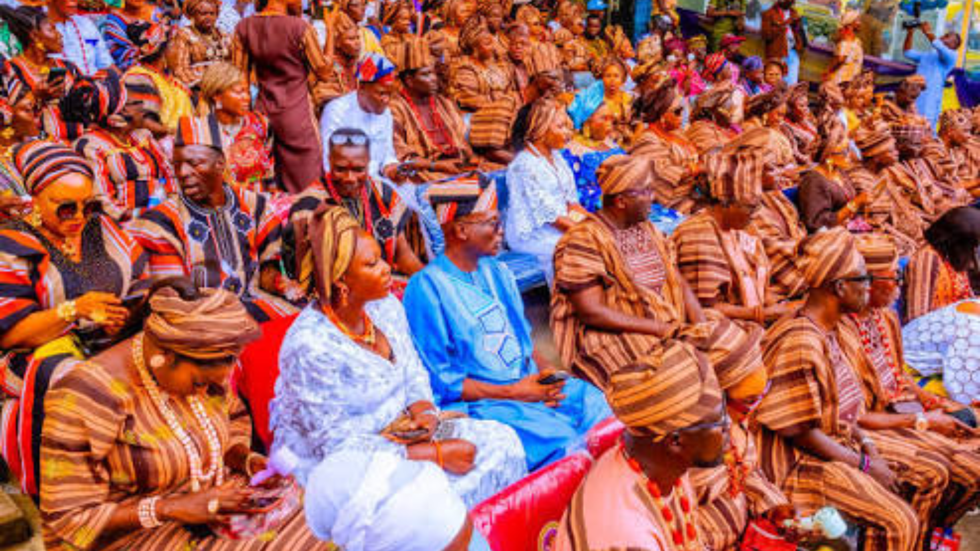 Ekiti State Governor Biodun Oyebanji and traditional leaders at the annual Udiroko Festival.